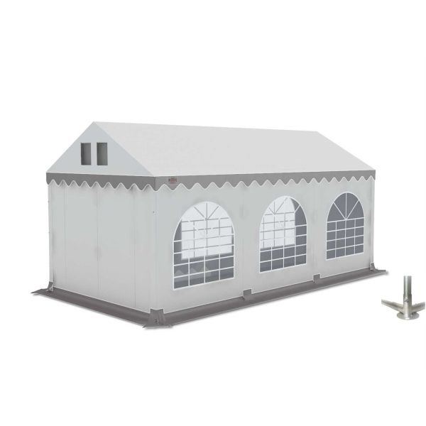GO-PRO 3x6 Partytent met grondframe Wit-Grijs