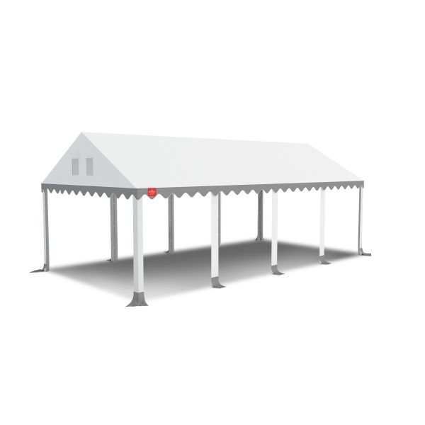 Dit dakdoek is brandvertragend gecertificeerd, heeft koperen zeilringen in het dak zitten en is volledig gemaakt van waterdicht pvc.
