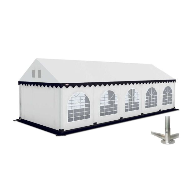 GO-PRO 4x10 Partytent met grondframe Wit-Blauw