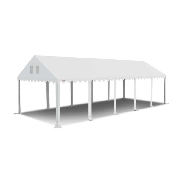 Dit dakdoek is brandvertragend gecertificeerd, heeft koperen zeilringen in het dak zitten en is volledig gemaakt van waterdicht pvc.