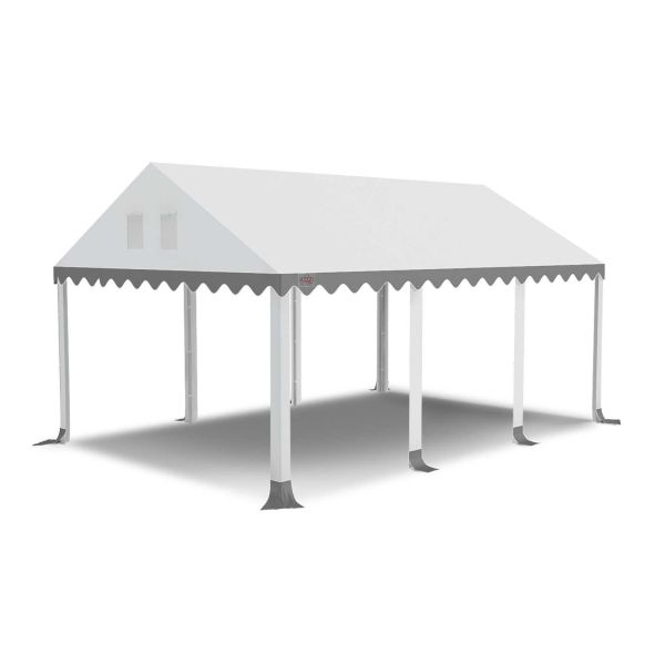 Dit dakdoek is brandvertragend gecertificeerd, heeft koperen zeilringen in het dak zitten en is volledig gemaakt van waterdicht pvc.
