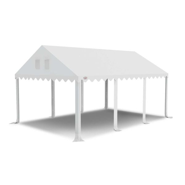 Dit dakdoek is brandvertragend gecertificeerd, heeft koperen zeilringen in het dak zitten en is volledig gemaakt van waterdicht pvc.