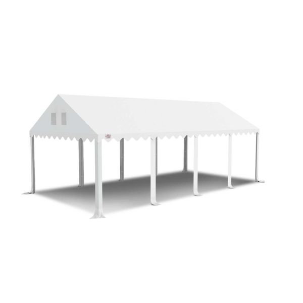 Dit dakdoek is brandvertragend gecertificeerd, heeft koperen zeilringen in het dak zitten en is volledig gemaakt van waterdicht pvc.