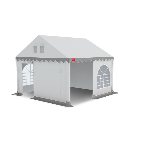 Kops paneel met ingang Wit-Grijs Grizzly Outdoor 4 meter