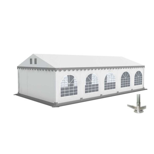 GO-PRO 5x10 Partytent met grondframe Wit-Grijs