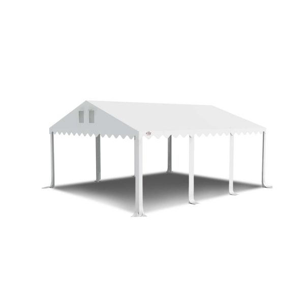 Dit dakdoek is brandvertragend gecertificeerd, heeft koperen zeilringen in het dak zitten en is volledig gemaakt van waterdicht pvc.