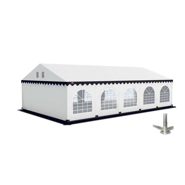 GO-PRO 6x10 Partytent met grondframe Wit-Blauw
