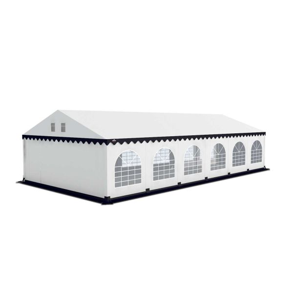 GO-PRO 6x12 Partytent met grondframe Wit-Blauw