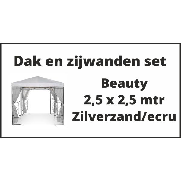 Dak en zijwanden set beauty 2,5x2,5 meter