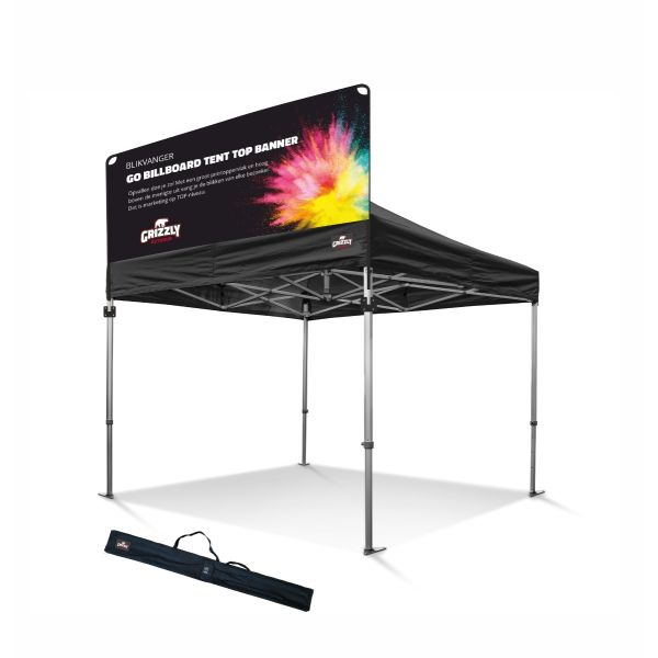 Grizzly Outdoor Billboard – Tent Top Banner 3 meter met frame