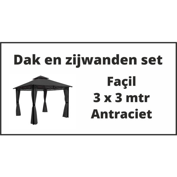Façil 3x3 set dak en zijwanden antraciet