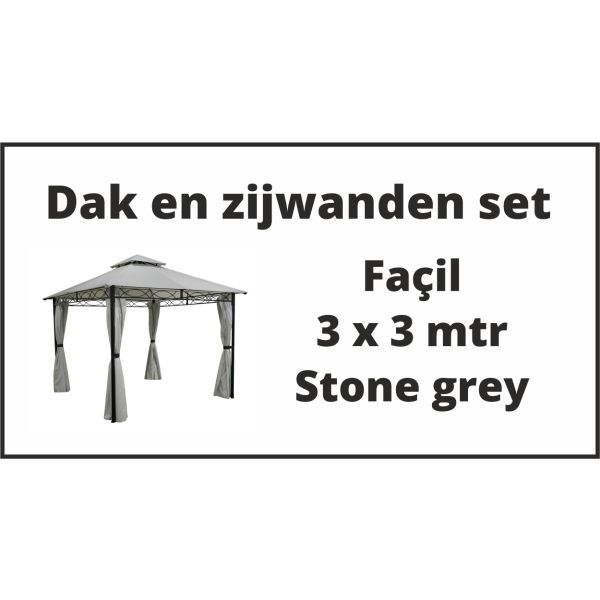 Façil 3x3 Set Dak en zijwanden stone grey
