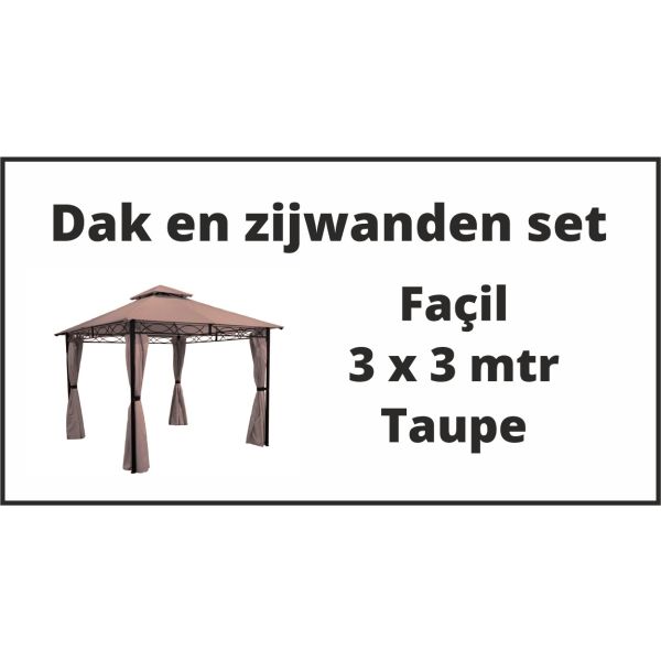 Façil 3x3 set dak en zijwanden taupe
