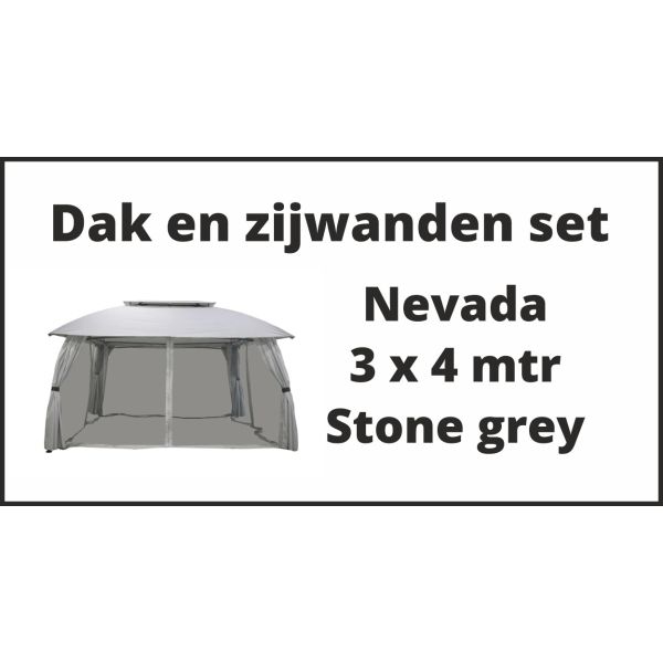 Nevada 3x4 Set Dak + zijwanden stone