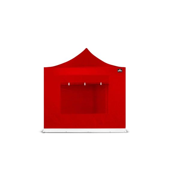 Easy Up | Zijwand 4 m met Raam Rood GO