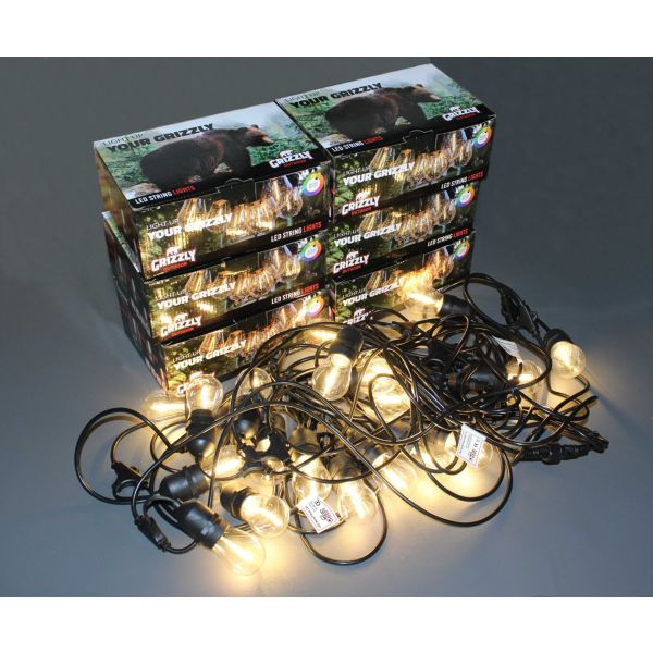 30 meter prikkabel met 3 meter eu stekker en 30 filamentlampen