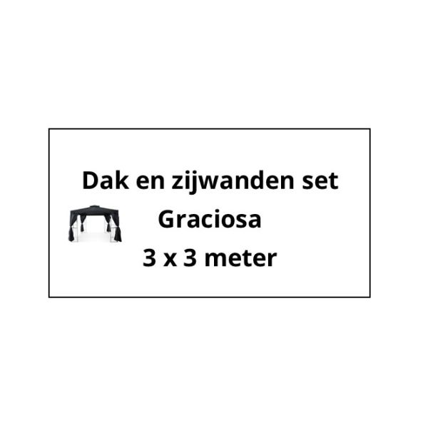 Graciosa 3x3 m Set Dak en zijwanden-Antraciet