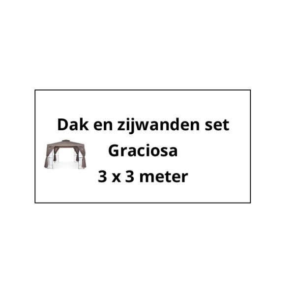 Graciosa 3x3 m Set Dak en zijwanden-Taupe