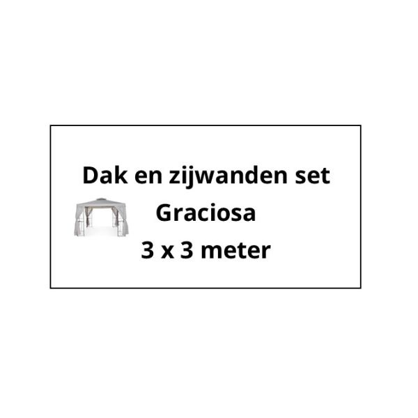 Dak en zijwanden set graciosa 3x3 zilverzand/ecru
