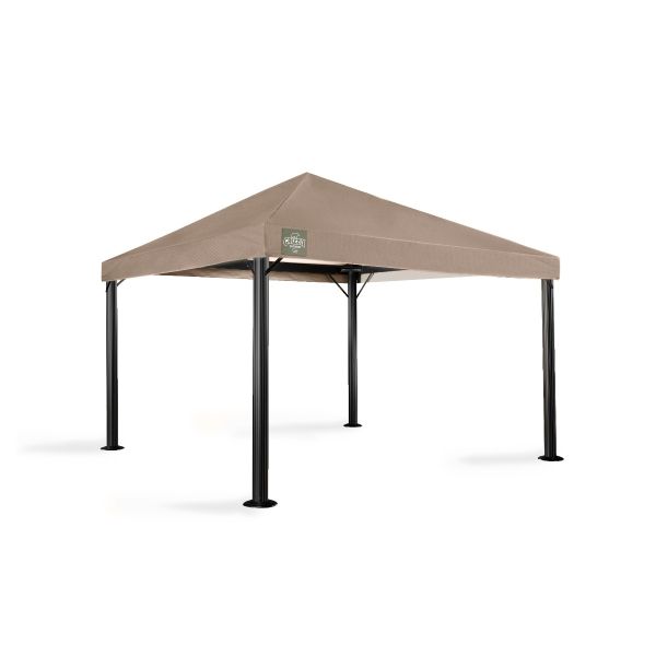 Het 3,5x3,5 grizzly europe endurance paviljoen heeft geen windvanger. Dit omdat het dakdoek zo sterk is dat er geen windvanger nodig is. Per poot zijn er twee schoren aan het frame gekoppeld om de stabiliteit hoog te houden.