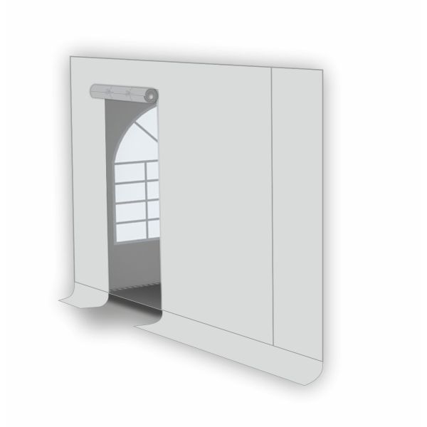 Kops paneel met ingang Wit Grizzly Outdoor 3 meter