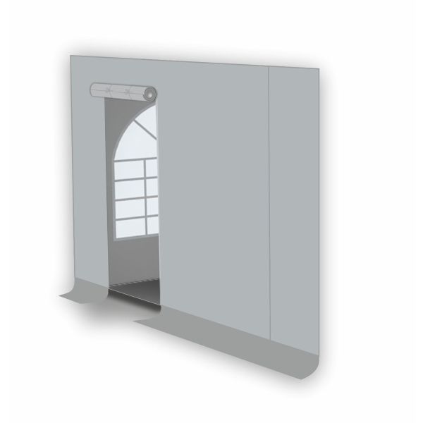 Kops paneel met ingang compleet Grijs Grizzly Outdoor 4 meter