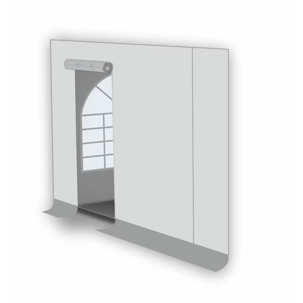 Kops paneel met ingang Wit-Grijs Grizzly Outdoor 5 meter 