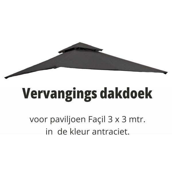 Façil 3x3 reserve dakdoek antraciet