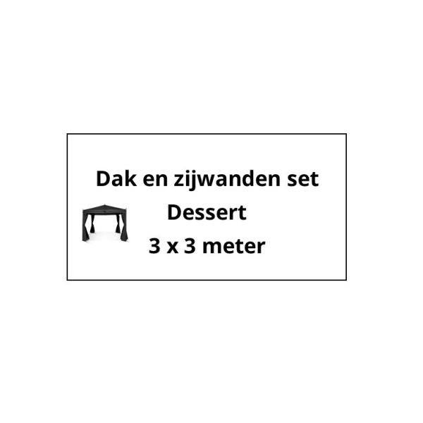 dak en zijwanden set dessert antraciet 3x3 meter