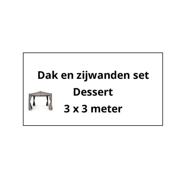 Dak en zijwanden set dessert taupe 3x3 meter
