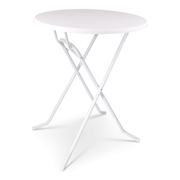 statafel, wit, Ø 85 cm